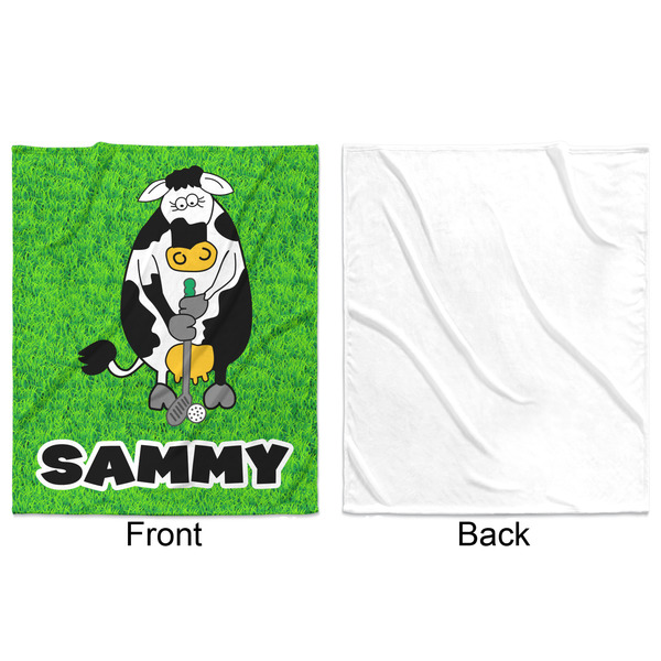 Cow Golfer Minky Blanket - 50"x60" - Single Sided - Front & Back