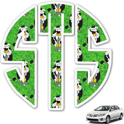 Cow Golfer Monogram Car Decal (Personalized)