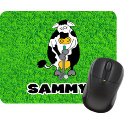Cow Golfer Rectangular Mouse Pad (Personalized)