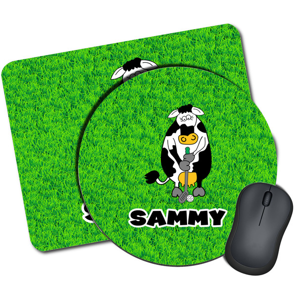 Custom Cow Golfer Mouse Pad (Personalized)
