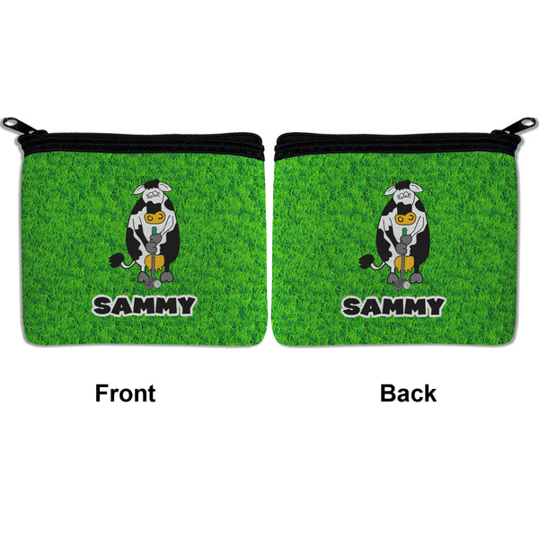 Cow Golfer Neoprene Coin Purse - Front & Back (APPROVAL)