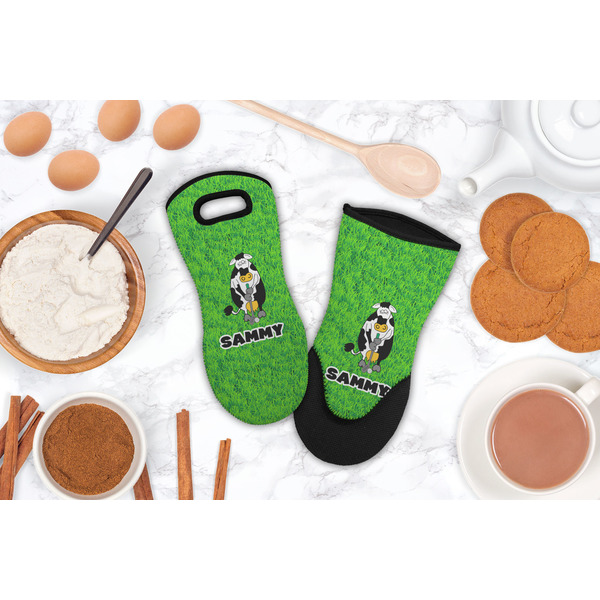 Cow Golfer Neoprene Oven Mitt - Lifestyle Image