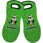 Cow Golfer Neoprene Oven Mitts - Set of 2 w/ Name or Text