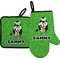 Cow Golfer Right Oven Mitt & Pot Holder Set w/ Name or Text