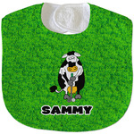 Cow Golfer Velour Baby Bib w/ Name or Text