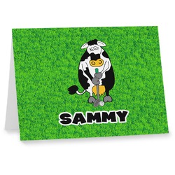 Cow Golfer Note cards (Personalized)