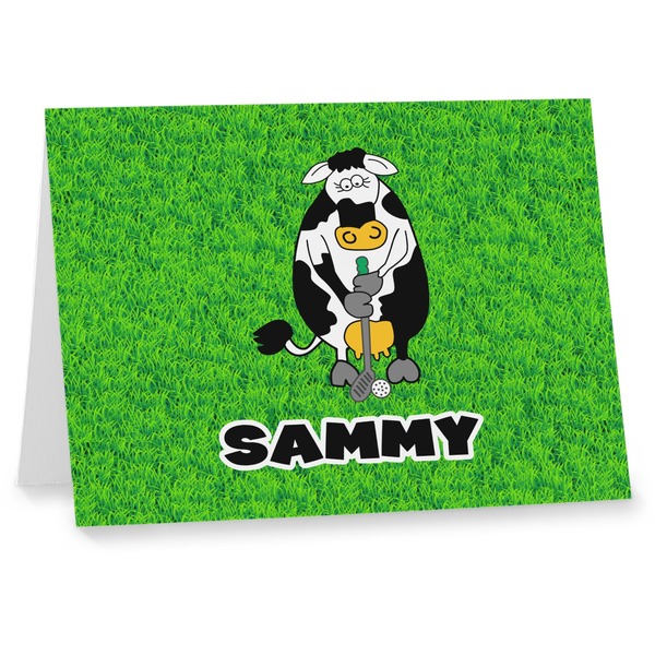 Custom Cow Golfer Note cards (Personalized)