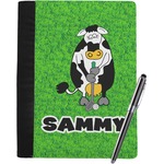 Cow Golfer Notebook Padfolio - Large w/ Name or Text