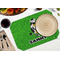Cow Golfer Octagon Placemat - Single front (LIFESTYLE) Flatlay