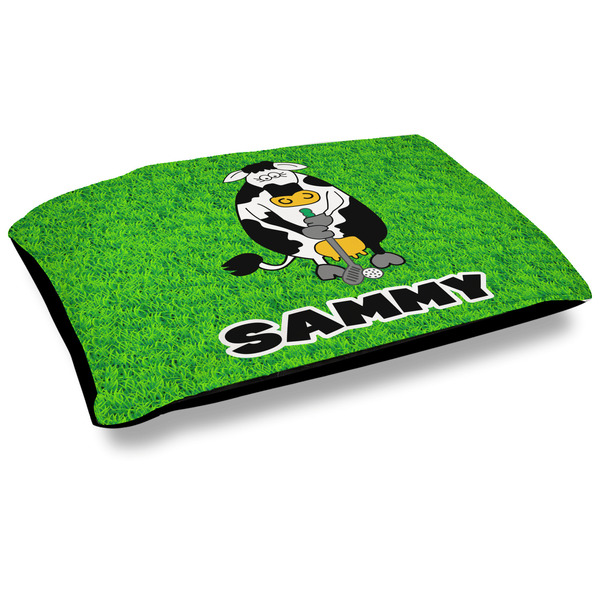 Custom Cow Golfer Dog Bed w/ Name or Text