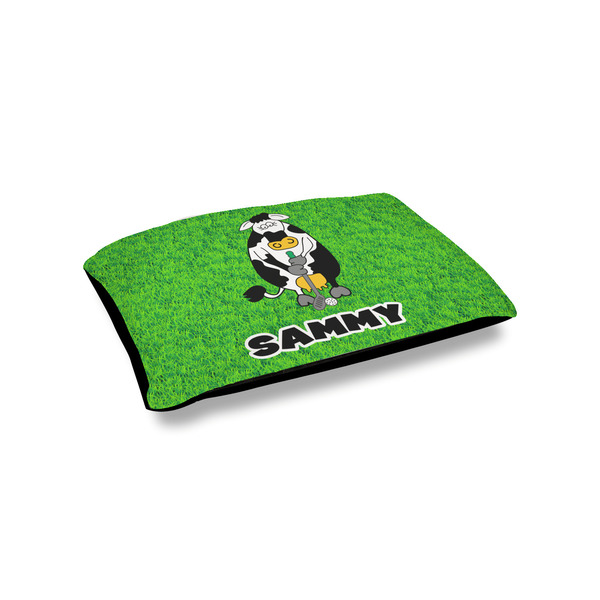 Custom Cow Golfer Outdoor Dog Bed - Small (Personalized)