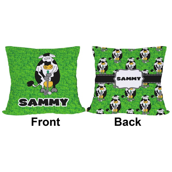 Cow Golfer Outdoor Pillow - 20x20