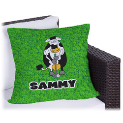 Cow Golfer Outdoor Pillow - 20" (Personalized)