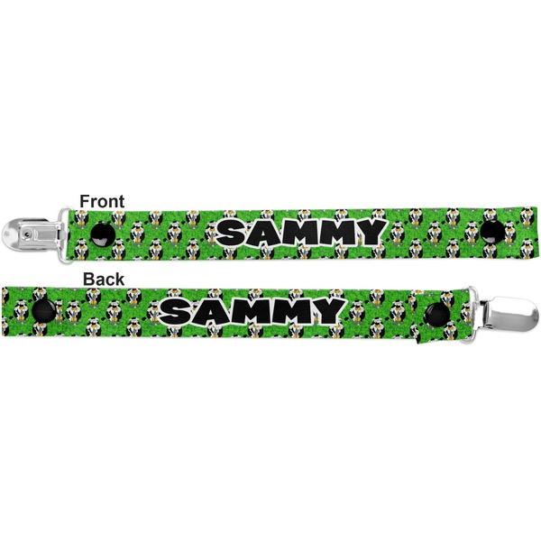 Cow Golfer Pacifier Clip - Front and Back
