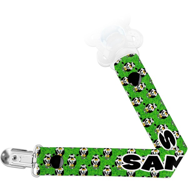 Custom Cow Golfer Pacifier Clip (Personalized)