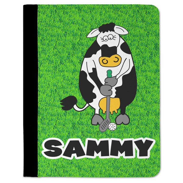 Custom Cow Golfer Padfolio Clipboard (Personalized)