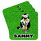 Cow Golfer Paper Coasters - Front/Main