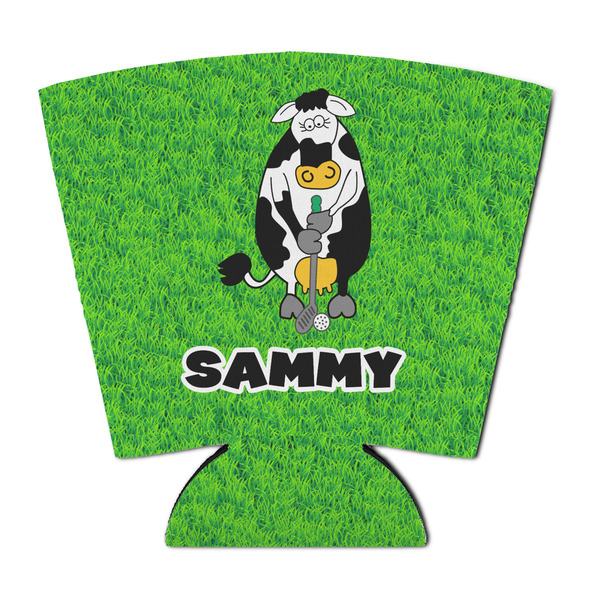 Custom Cow Golfer Party Cup Sleeve - with Bottom (Personalized)