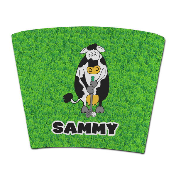 Custom Cow Golfer Party Cup Sleeve - without bottom (Personalized)