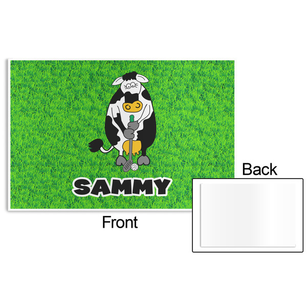 Cow Golfer Disposable Paper Placemat - Front & Back