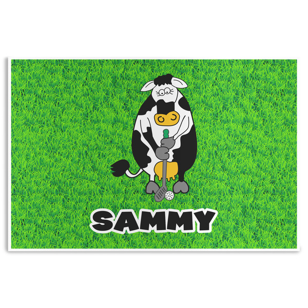 Custom Cow Golfer Disposable Paper Placemats (Personalized)