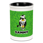 Cow Golfer Ceramic Pencil Holders - Black