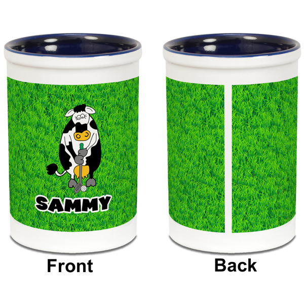 Cow Golfer Pencil Holder - Blue - approval