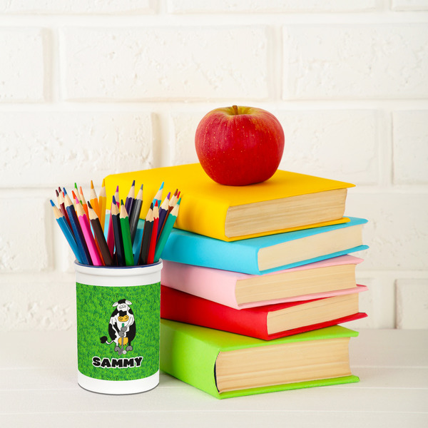 Cow Golfer Pencil Holder - LIFESTYLE pencil