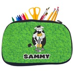 Cow Golfer Neoprene Pencil Case - Medium w/ Name or Text
