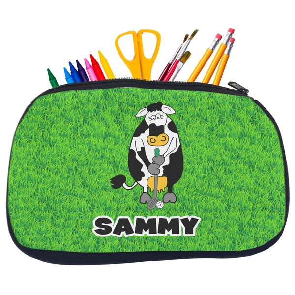 Cow Golfer Pencil / School Supplies Bags - Medium