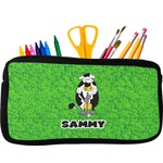 Cow Golfer Neoprene Pencil Case - Small w/ Name or Text
