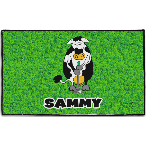 Custom Cow Golfer Door Mat - 60"x36" (Personalized)
