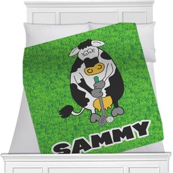 Cow Golfer Minky Blanket (Personalized)