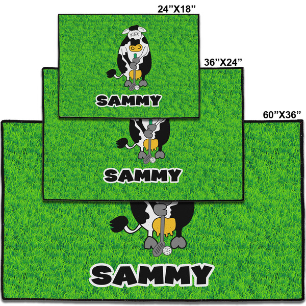 Cow Golfer Personalized Door Mat - Group Parent IMF
