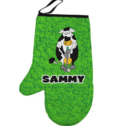 Cow Golfer Left Oven Mitt (Personalized)