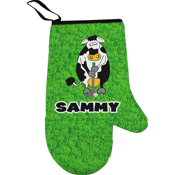 Custom Cow Golfer Oven Mitt (Personalized)