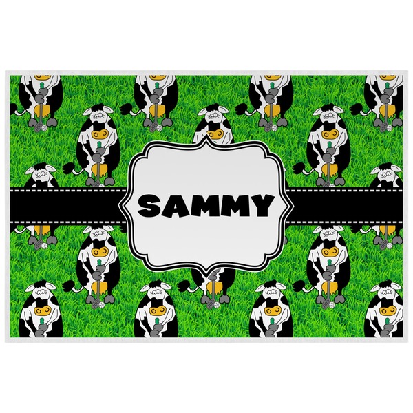 Cow Golfer Personalized Placemat (Back)