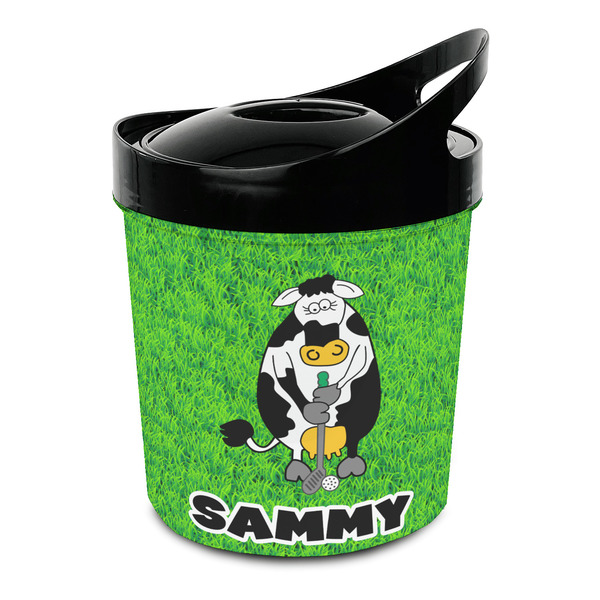 Custom Cow Golfer Plastic Ice Bucket (Personalized)