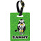 Cow Golfer Plastic Luggage Tag - Rectangular w/ Name or Text
