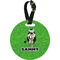 Cow Golfer Personalized Round Luggage Tag