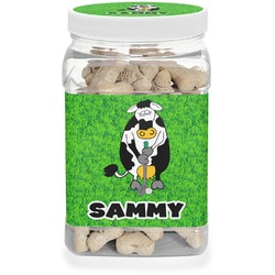 Cow Golfer Dog Treat Jar (Personalized)