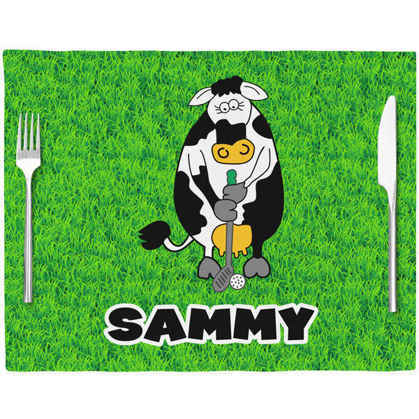 Cow Golfer Placemat with Props