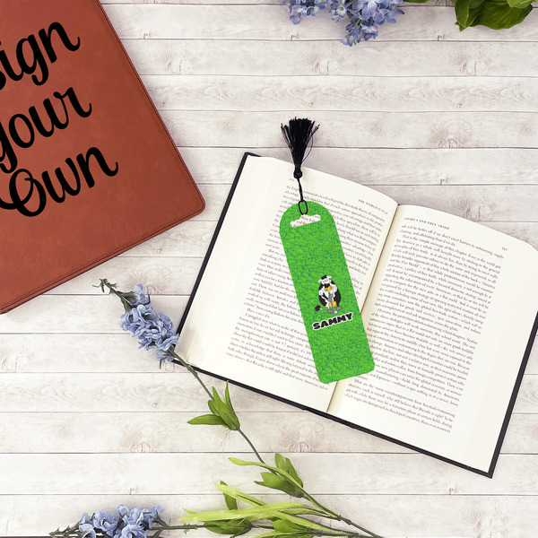 Cow Golfer Plastic Bookmarks - In Context