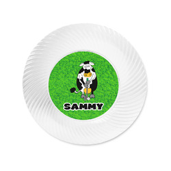 Cow Golfer Plastic Party Appetizer & Dessert Plates - 6" (Personalized)