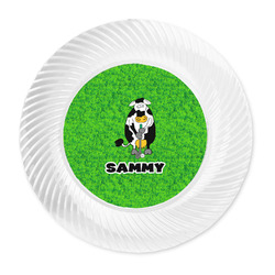 Cow Golfer Plastic Party Dinner Plates - 10" (Personalized)