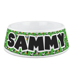 Cow Golfer Plastic Dog Bowl - Medium (Personalized)