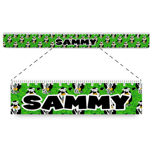 Custom Cow Golfer Plastic Ruler - 12" (Personalized)