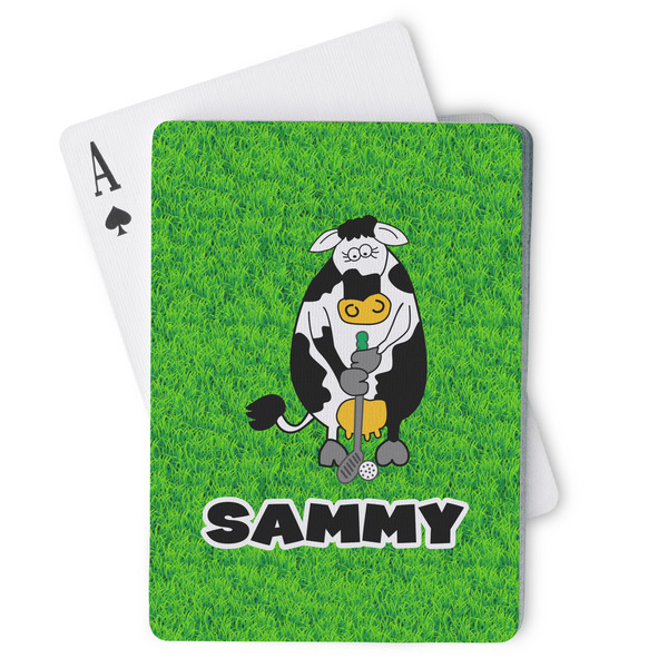 Custom Cow Golfer Playing Cards (Personalized)