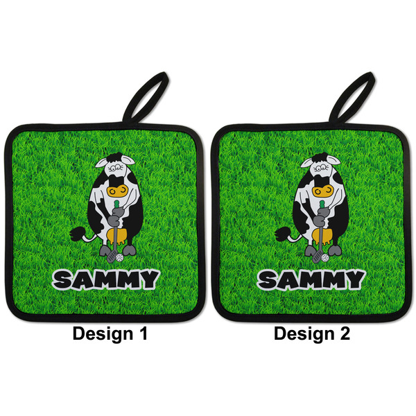 Cow Golfer Pot Holders - Set of 2 APPROVAL