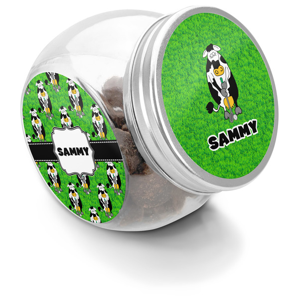 Custom Cow Golfer Puppy Treat Jar (Personalized)